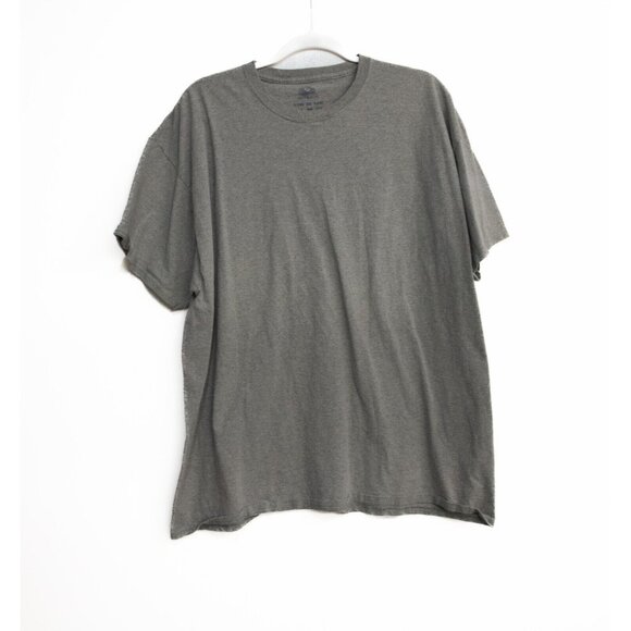 Fruits Of The Loom Mens Gray Polycotton T-Shirt Solid Crew Neck Short Sleeve 2XL - Picture 1 of 8